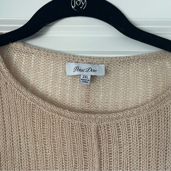 *boutique* Petal Dew distressed beige sweater 2X - Picture 7 of 9